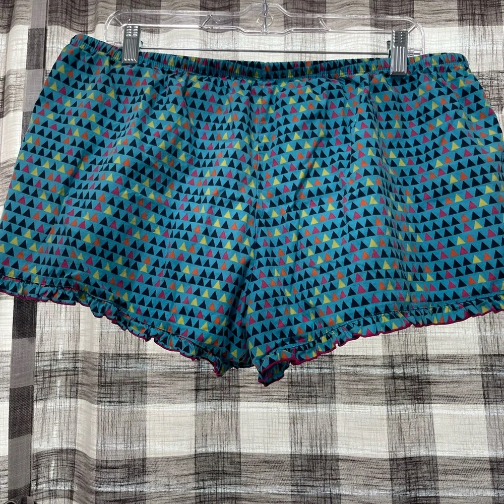 Jasmine & Ginger Teal and Pink Geometric Sleep Shorts - Picture 4 of 4